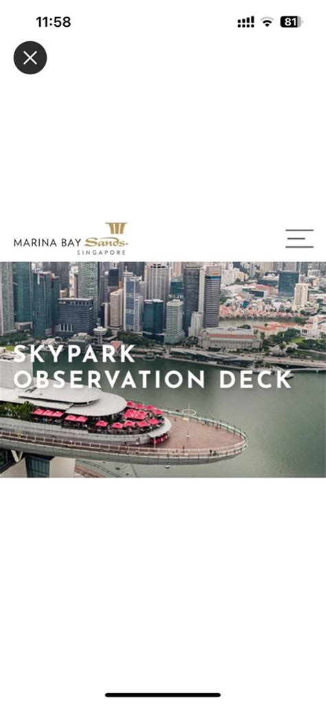 MBS SkyPark Observation Deck Tickets Vouchers Local Attractions