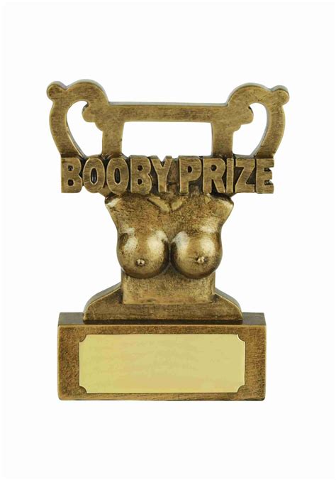 Mini Cup Booby Prize Trophy Award Antique Gold Coloured Resin 80mm