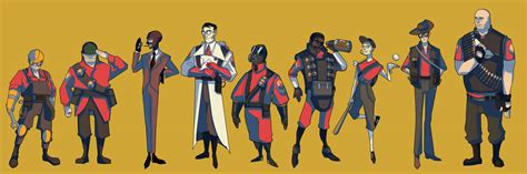 Tf2 Lineup By Meanpersonaart On Deviantart