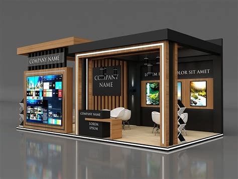 Booth Exhibition Stand Stall 8x4m Height 360 Cm 3 Side Open 3D Model