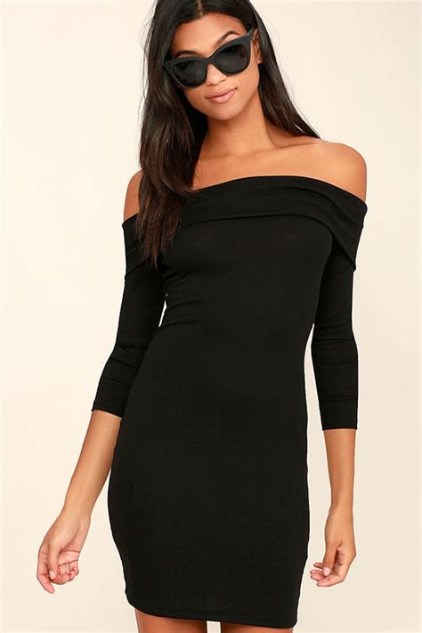 Sexy Black Dress Bodycon Dress Off The Shoulder Dress Bodycon