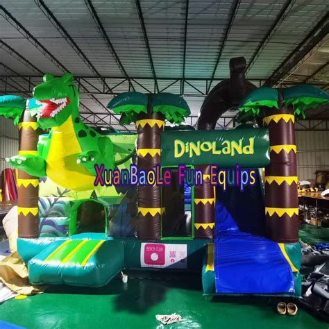 Tropical Jungle Dinosaur Theme Inflatable Bouncy Castle Dino Land Combo