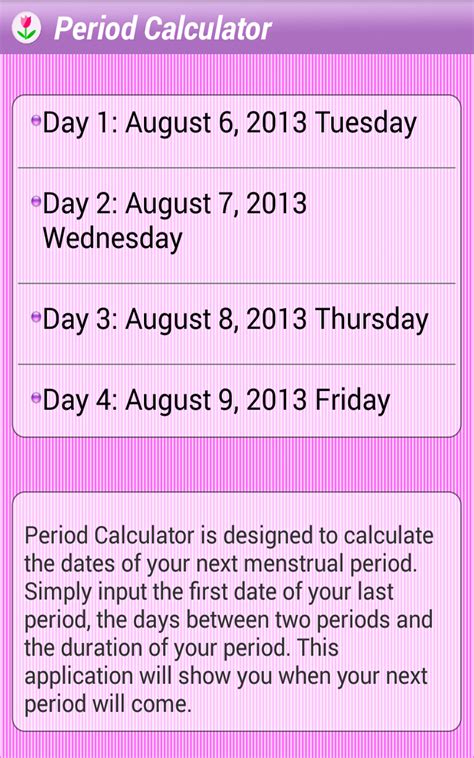 Period Calculator : Amazon.ca: Apps for Android