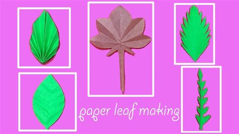 Easy Paper Leaf Making Paper Leaf Making How To Make Paper Leaf