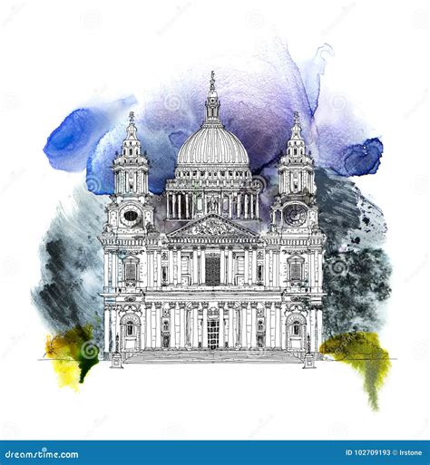 St Pauls Cathedral London Sketch Collection Famous Buildings Sketch