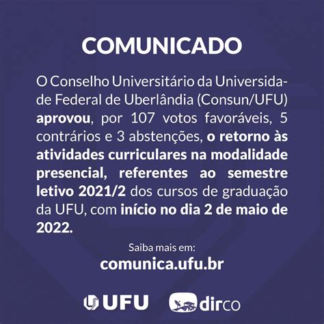 Retorno Do Ensino Presencial Ufu Para O Reposi O Em