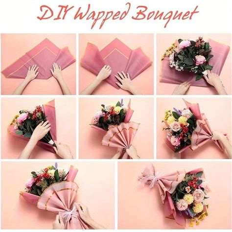 20 Sheets Pure Color Golden Edge Flower Wrapping Paper Waterproof