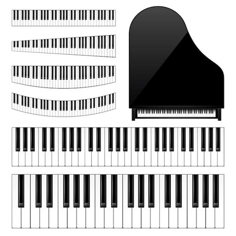 Premium Vector Realistic Piano Keys Set Musical Instrument Keyboard Vector Illustration