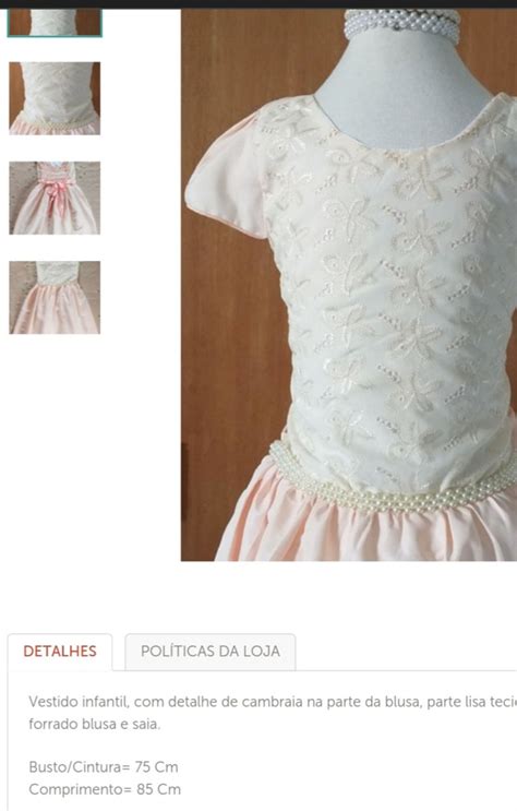 Vestido Infantil Rosé Nude Veste até Anos Elo
