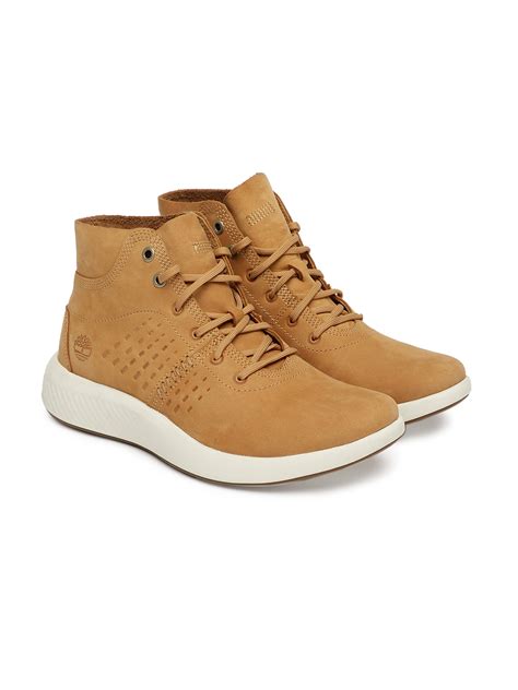 Buy Timberland Men Tan Brown Leather Flyroam Chill Nubuck Mid Top Flat