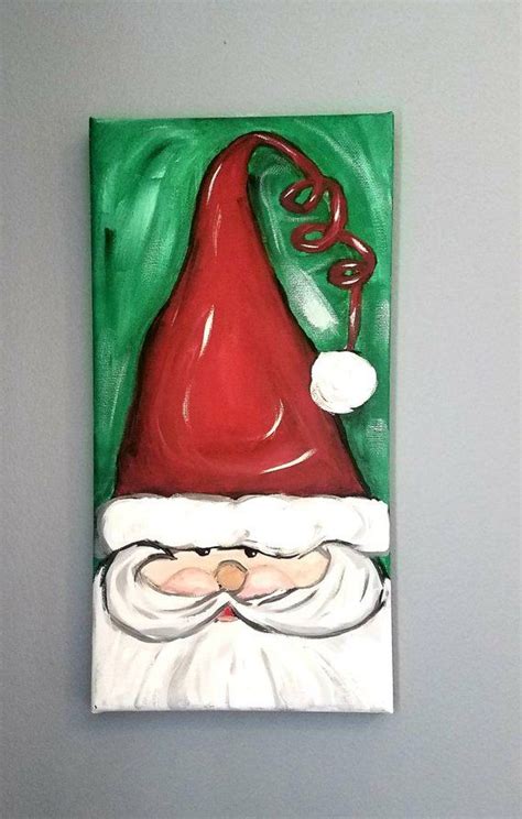 Jolly Santa Claus Painting8 X 10 In Acrylic Canvas Painting Etsy