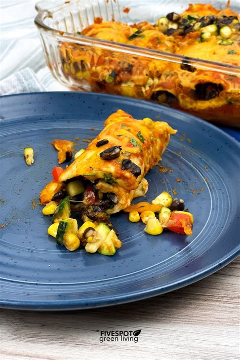 Amazing Vegetarian Black Bean Enchilada Recipe Five Spot Green Living