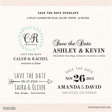 Digital Save The Date Template Overlays Wedding Photoshop Card