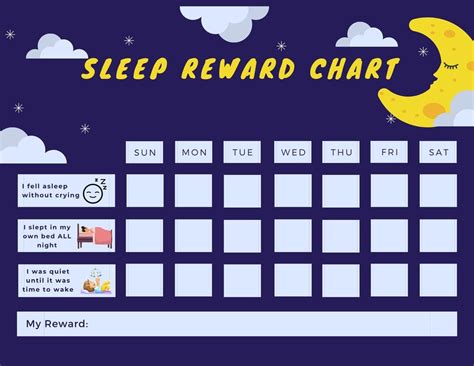 fully editable toddler sleep bedtime reward chart star chart progress