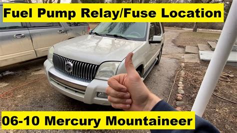 Fuel Pump Relay Location Mercury Mountaineer Diy