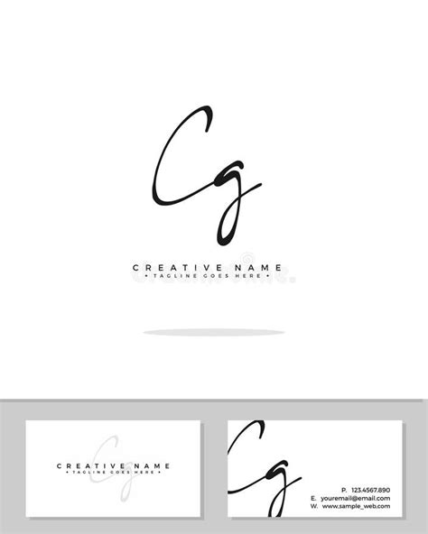 C G Cg Initial Logo Signature Vector Handwriting Concept Logo Stock