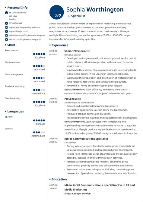 Cv Layout Examples - IMAGESEE