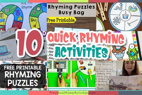 awesome quick rhyming activities