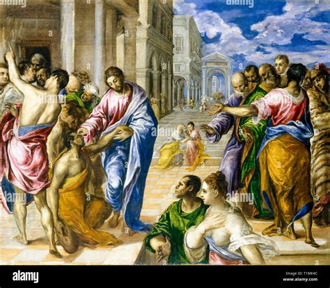 Painting of jesus healing hi-res stock photography and images - Alamy