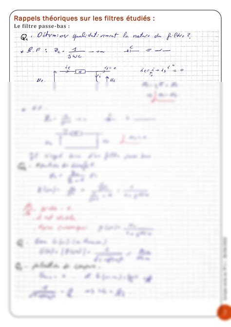 Solution Corrig Et Compte Rendu Filtres Passifs D Du Premier Ordre