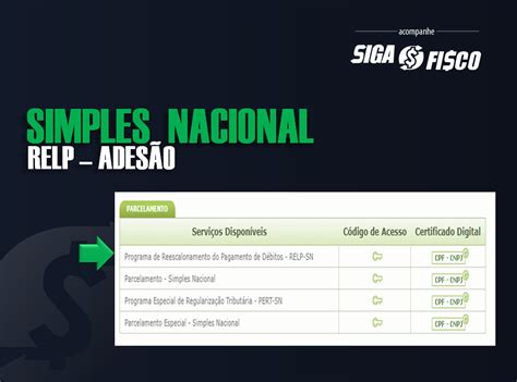 Simples Nacional Adesão ao Relp está disponível Siga o Fisco