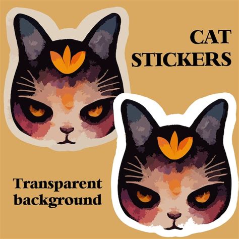 Pegatinas De Gato Fondo Transparente Png Vector Cabeza De Gato