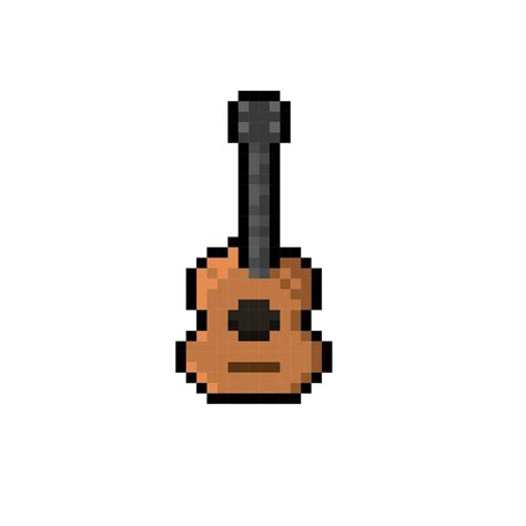 Guitar In Pixel Art Style Vector Art At Vecteezy