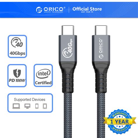 ORICO Thunderbolt 4 Cabo USB Tipo C 4 0 100W PD 40 5gbps 8K60HZ