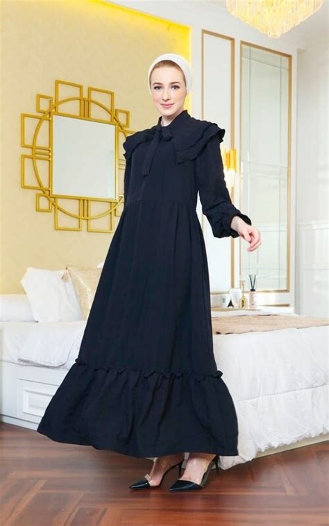 Ootd Dress Hitam Hijab Tampil Cantik Dan Elegan