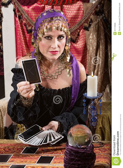 Woman Dealing Tarot Cards Royalty Free Stock Photo Image