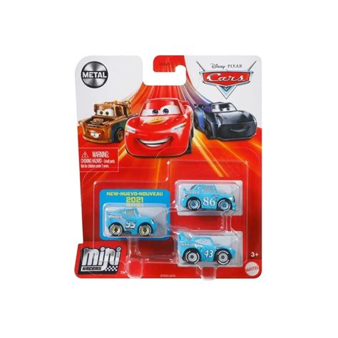 Mattel CARS AUTA Mini Racers Zestaw 3 Samochodzików ZYGZAK MCQUEEN