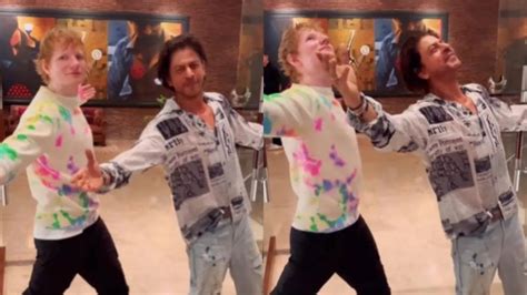 Ed Sheeran Dances With Shah Rukh Khan For His Signature Pose In Mumbai