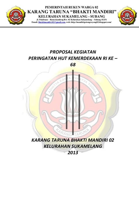 Contoh Proposal Kegiatan 17 Augustus Peringatan Hut Ri 2017 Lasopamonitor