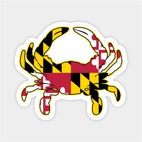 Maryland Flag Crab Illustration Maryland Crab Magnet Teepublic