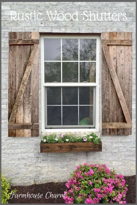 Rustic Wood Shutters Decorative Wood Shutters Farmhouse Window