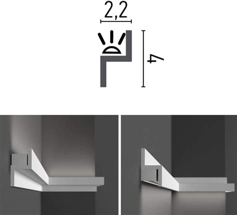 Cornici Velette Per Led A Soffitto E Parete 10 Metri Lineari Per