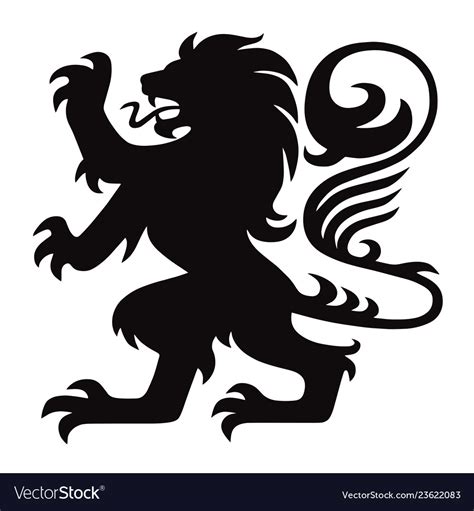 Heraldry Lion Classic Logo Mascot Royalty Free Vector Image