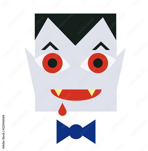 Cartoon vampire face. Halloween character design. Modern simple and ...