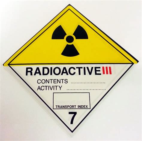 RADIOACTIVE 7 III - Road & Sea Placard - 25x25cm - DG Air Freight