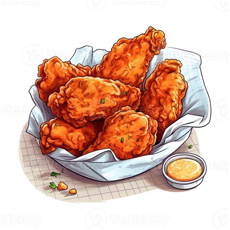 Yummy Fried Chicken. Cartoon Illustrations and Clipart of Tasty ...