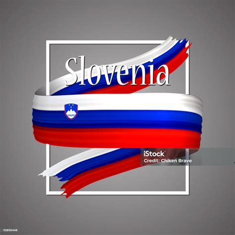 Slovenia Flag Official National Colors Slovenian 3d Realistic Ribbon Isolated Waving Vector