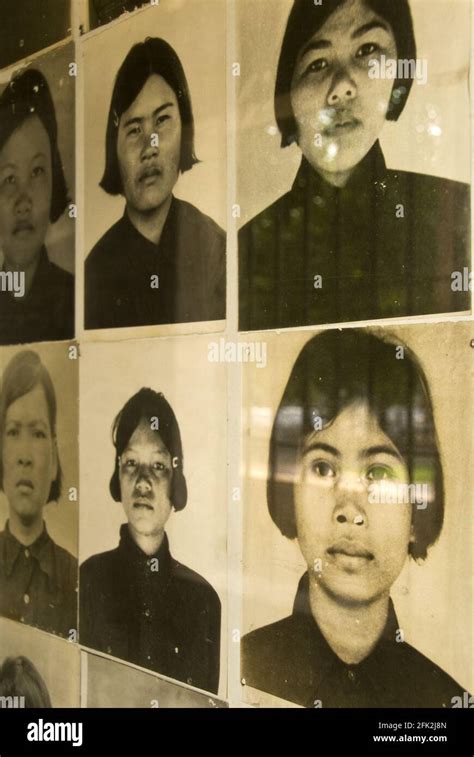 Photos Of Victims Displayed At The Tuol Sleng Genocide Museum Formerly