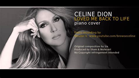 Celine Dion Loved Me Back To Life Piano Cover Youtube