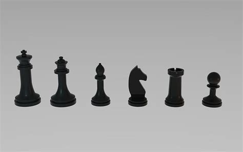 Chess Pieces - 6 pieces set 3D model | CGTrader