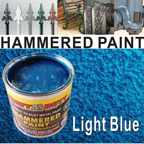 L Light Blue Hammered Paint Metallic Paint Heavy Duty