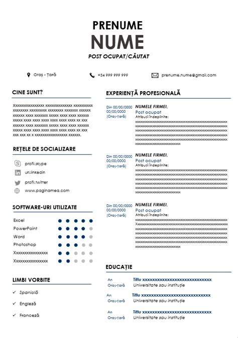 ️ Modele De Cv Simple Si Clasice Descarca Rapid Si Gratuit