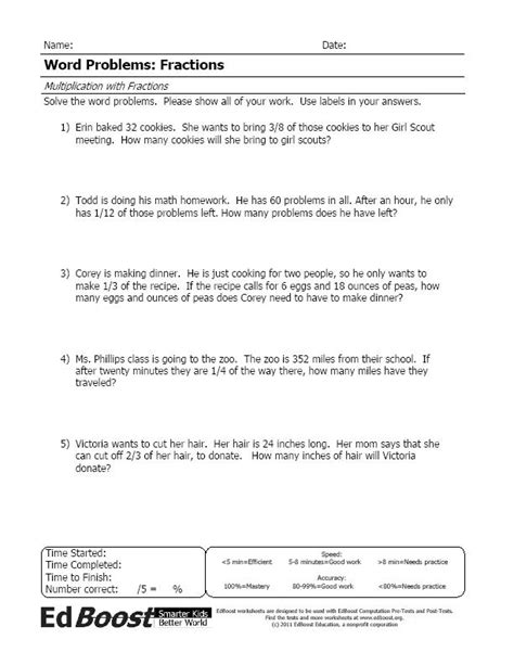 Fraction Multiplication Word Problems Worksheets Worksheets Library