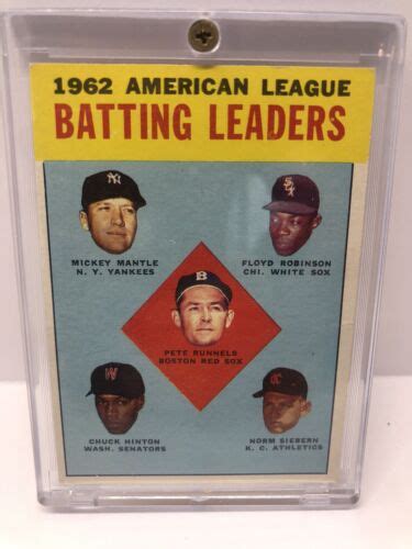 1963 Topps Baseball 2 1962 American League Batting Leaders Mantle EBay