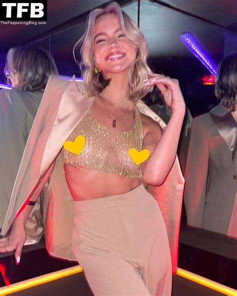 Emma Brooks Flashes Her Nude Tits In A See Through Top At The Party In