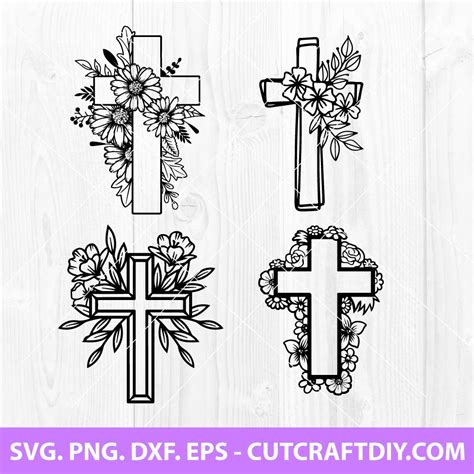 Easter Cross Svg Flower Cross Svg Bundle Floral Easter Cross